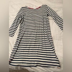 Striped Navy and White women’s Dress.  Brand: Lake.  Size  medium.
